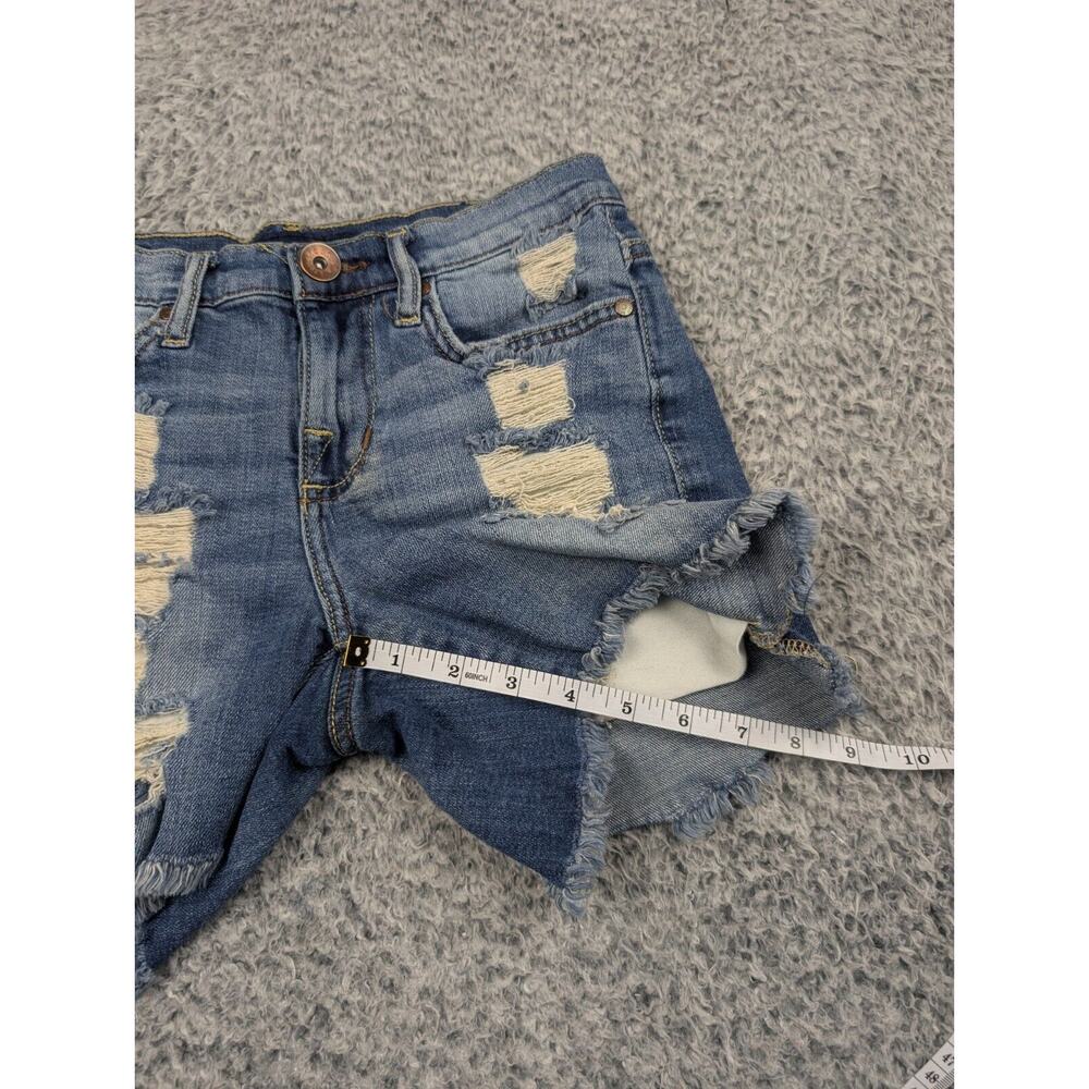 Rock & Republic Shorts Womens 2 Blue Hula Cut off High Rise Denim Distressed - Picture 6 of 8